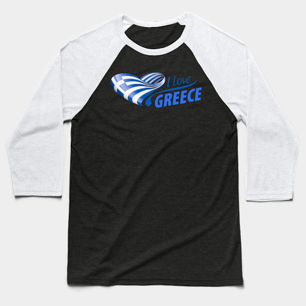 I Love Greece Baseball T-Shirt by doniainart